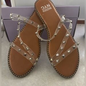 Studded Clear Strap Sandals